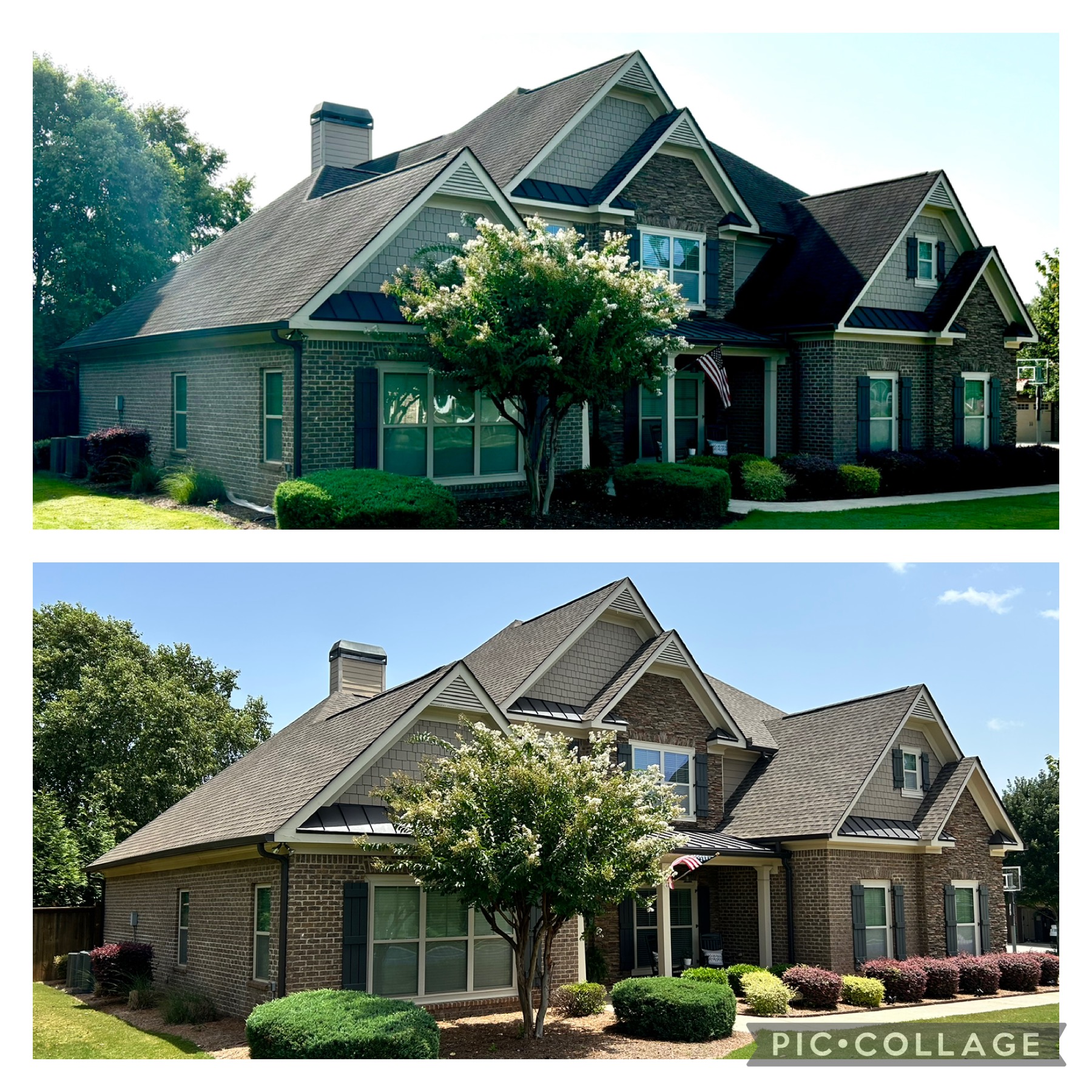 Amazing roof wash transformation in Statham GA