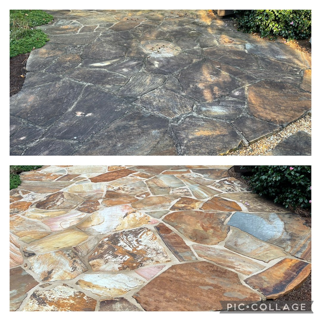 Top quality Concrete cleaning and flagstone soft wash